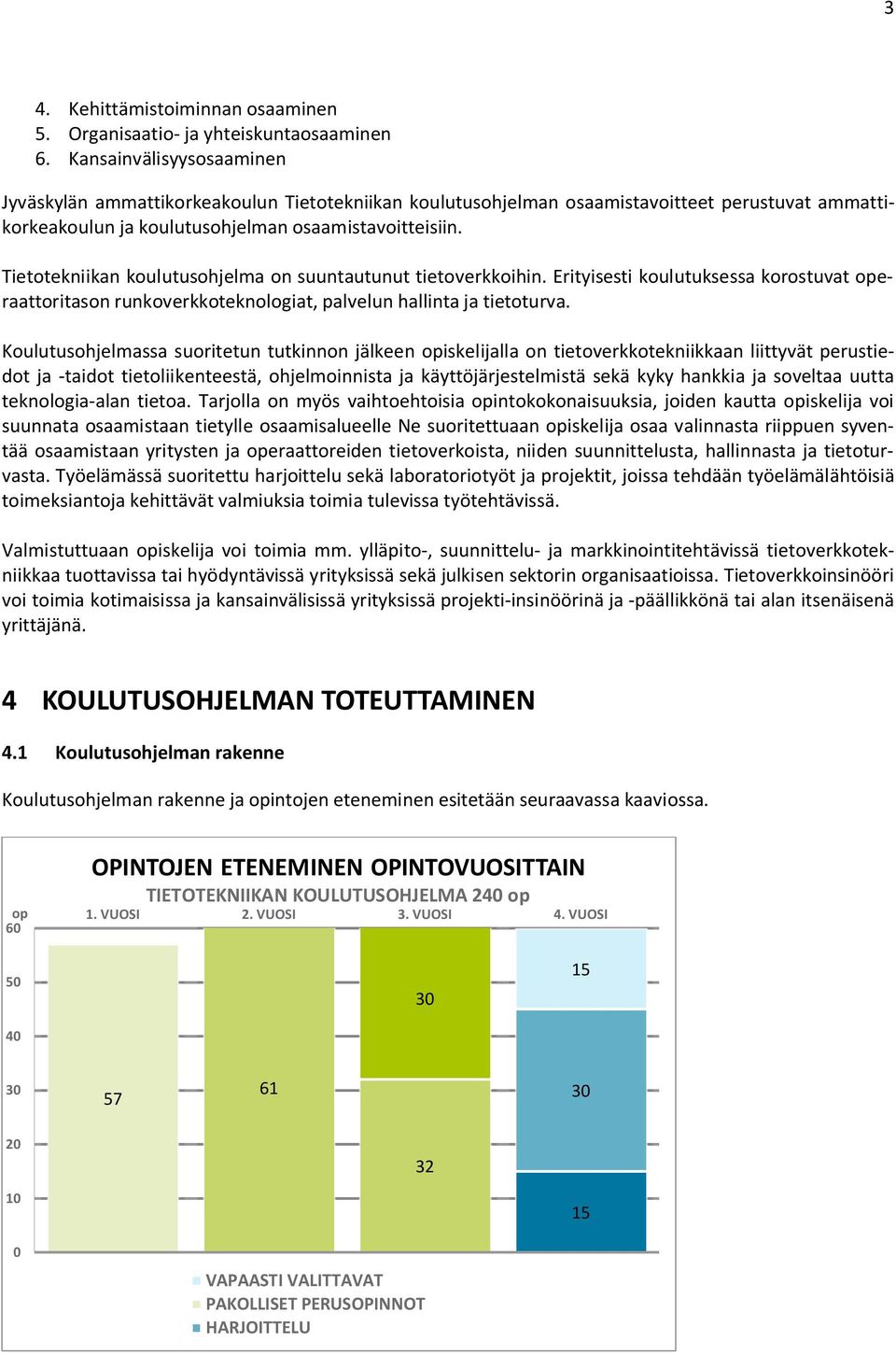 Tietotekniikan koulutusohjelma on suuntautunut tietoverkkoihin. Erityisesti koulutuksessa korostuvat operaattoritason runkoverkkoteknologiat, palvelun hallinta ja tietoturva.