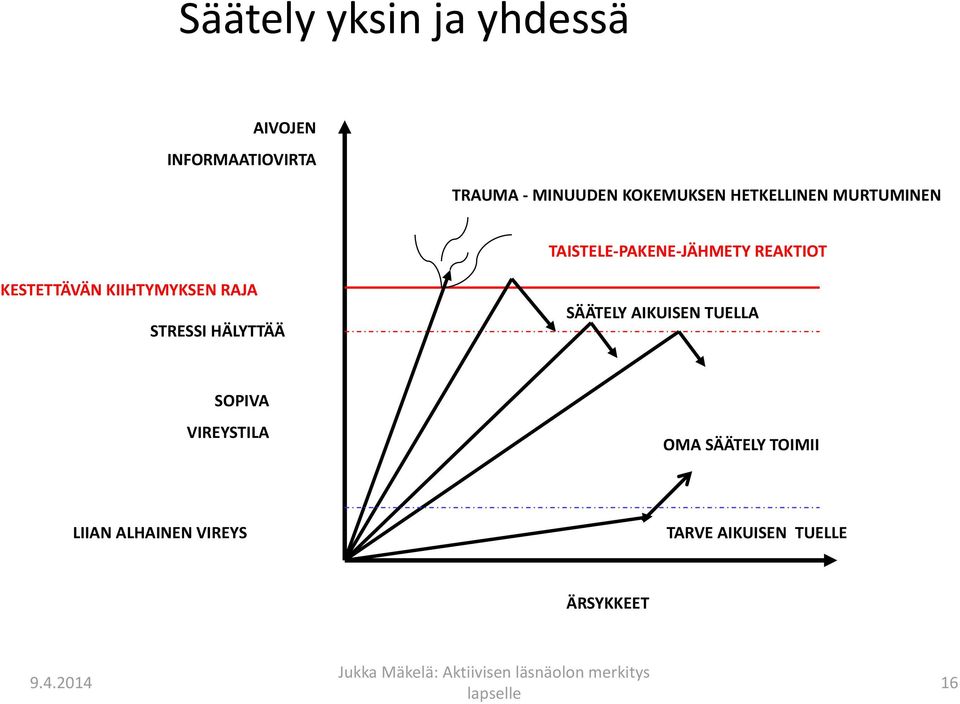 KESTETTÄVÄN KIIHTYMYKSEN RAJA STRESSI HÄLYTTÄÄ SÄÄTELY AIKUISEN TUELLA