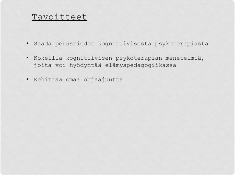 kognitiivisen psykoterapian menetelmiä,