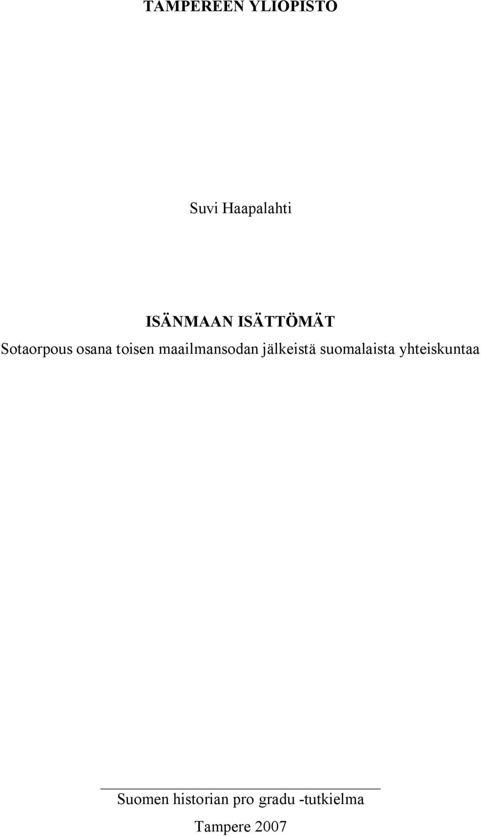 maailmansodan jälkeistä suomalaista