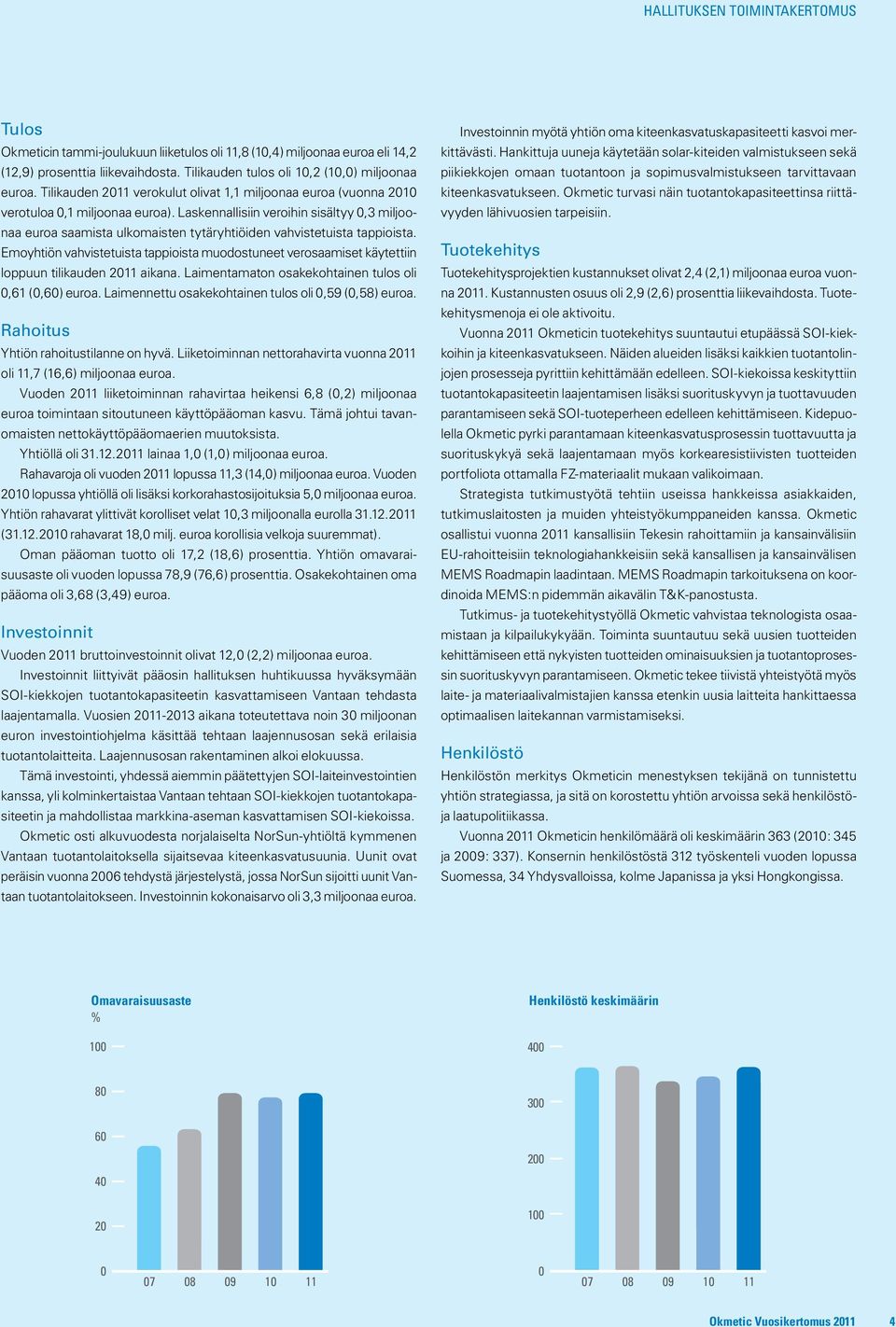 Laskennallisiin veroihin sisältyy 0,3 miljoonaa euroa saamista ulkomaisten tytäryhtiöiden vahvistetuista tappioista.