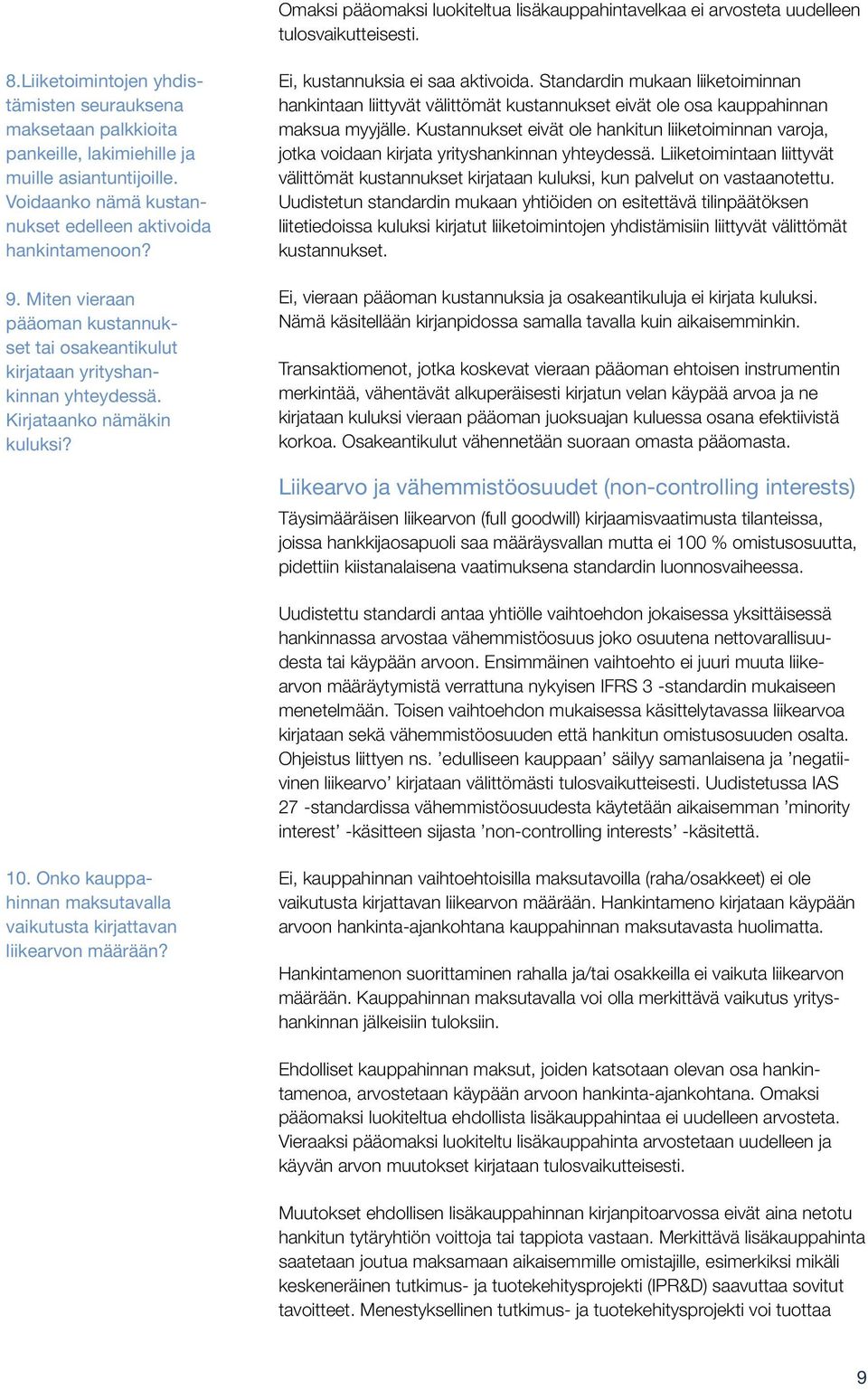 Miten vieraan pääoman kustannukset tai osakeantikulut kirjataan yrityshankinnan yhteydessä. Kirjataanko nämäkin kuluksi? Ei, kustannuksia ei saa aktivoida.