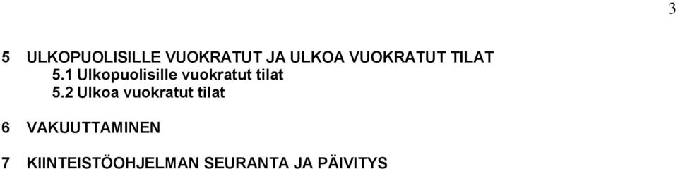 1 Ulkopuolisille vuokratut tilat 5.