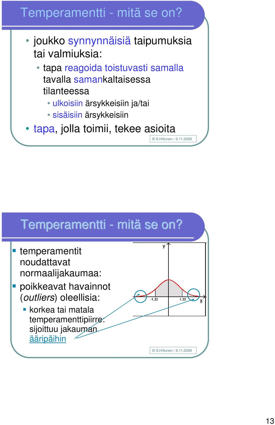 tilanteessa ulkoisiin ärsykkeisiin ja/tai sisäisiin ärsykkeisiin tapa, jolla toimii, tekee asioita S.Hiltunen / 9.11.