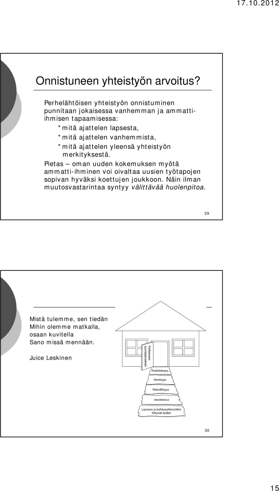 *mitä ajattelen vanhemmista, *mitä ajattelen yleensä yhteistyön merkityksestä.