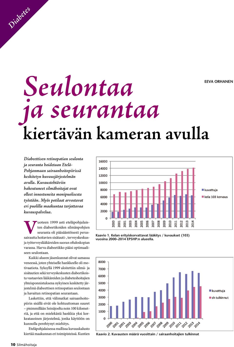 Vuoteen 1999 asti eteläpohjalaisten diabeetikoiden silmänpohjien seuranta oli pääsääntöisesti perussairautta hoitavien sisätauti-, terveyskeskusja työterveyslääkäreiden suoran oftaloskopian varassa.