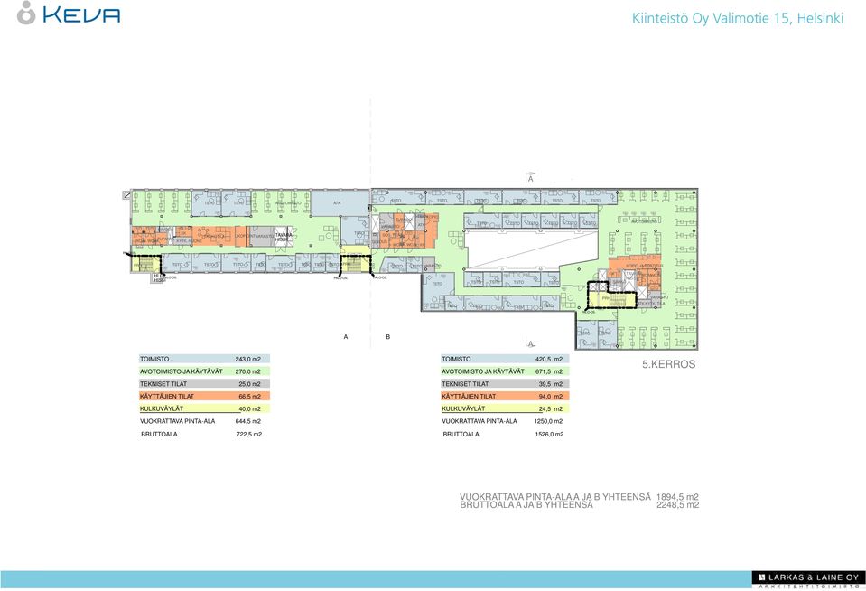 B VO J KÄYTÄVÄT 243,0 m2 270,0 m2 VO J KÄYTÄVÄT 420,5 m2 671,5 m2 5.