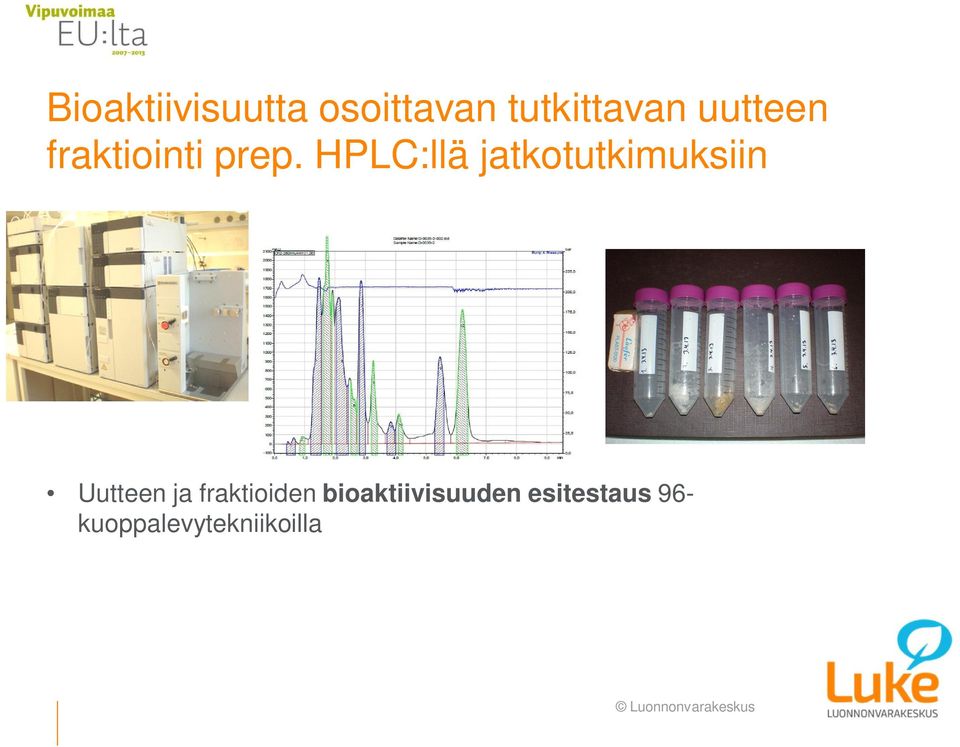 HPLC:llä jatkotutkimuksiin Uutteen ja