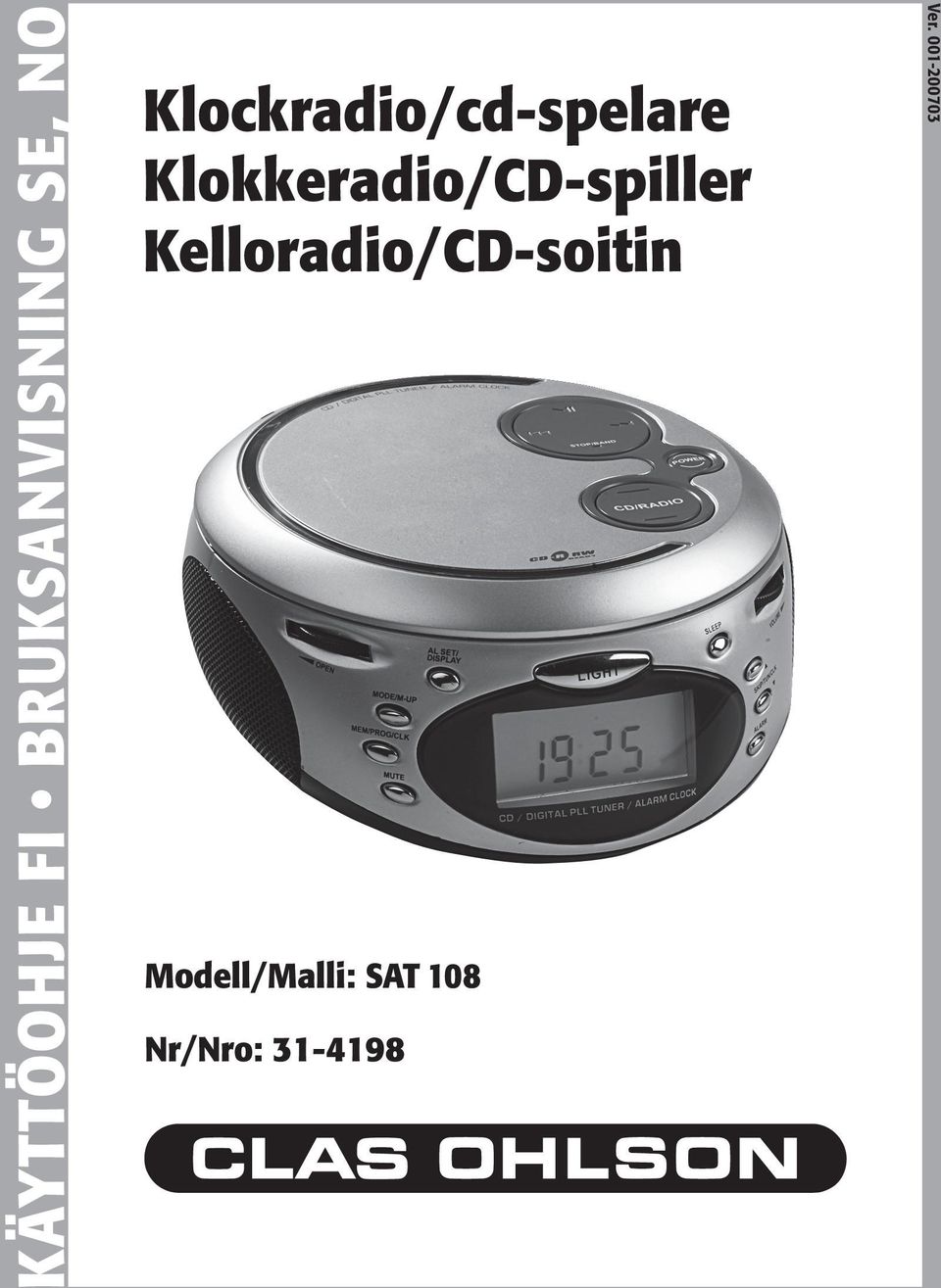 Klokkeradio/CD-spiller