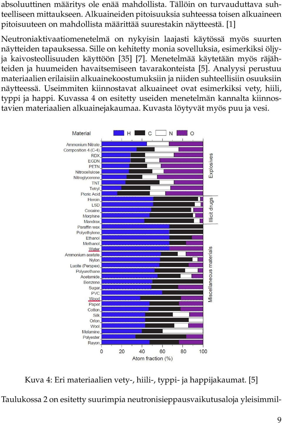 [1] Neutroniaktivaatiomenetelmä on nykyisin laajasti käytössä myös suurten näytteiden tapauksessa. Sille on kehitetty monia sovelluksia, esimerkiksi öljyja kaivosteollisuuden käyttöön [35] [7].