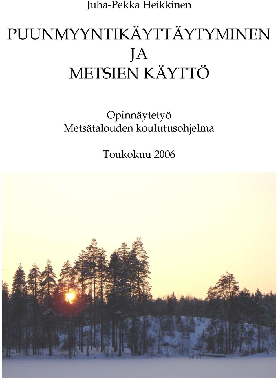 METSIEN KÄYTTÖ Opinnäytetyö