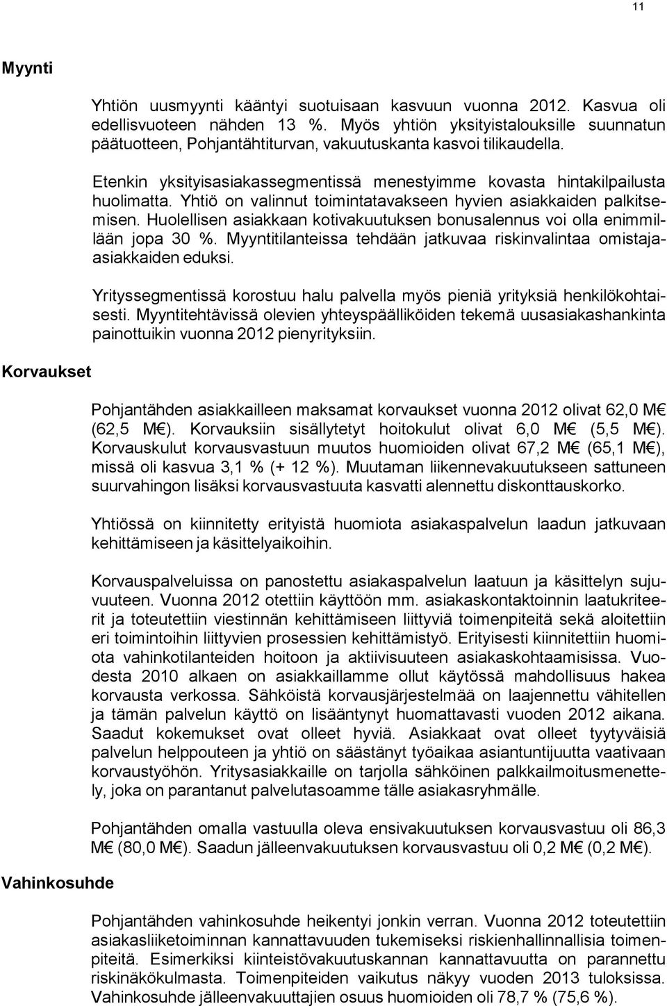 Yhtiö on valinnut toimintatavakseen hyvien asiakkaiden palkitsemisen. Huolellisen asiakkaan kotivakuutuksen bonusalennus voi olla enimmillään jopa 30 %.