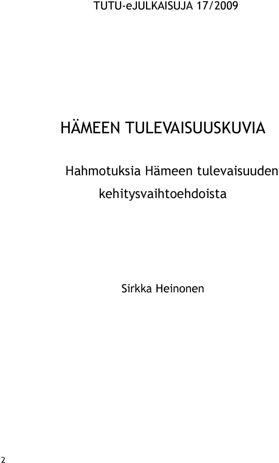 Hahmotuksia Hämeen