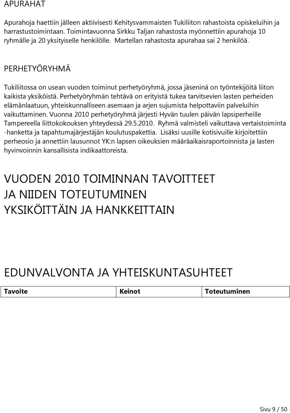 PERHETYÖRYHMÄ Tukiliitossa on usean vuoden toiminut perhetyöryhmä, jossa jäseninä on työntekijöitä liiton kaikista yksiköistä.