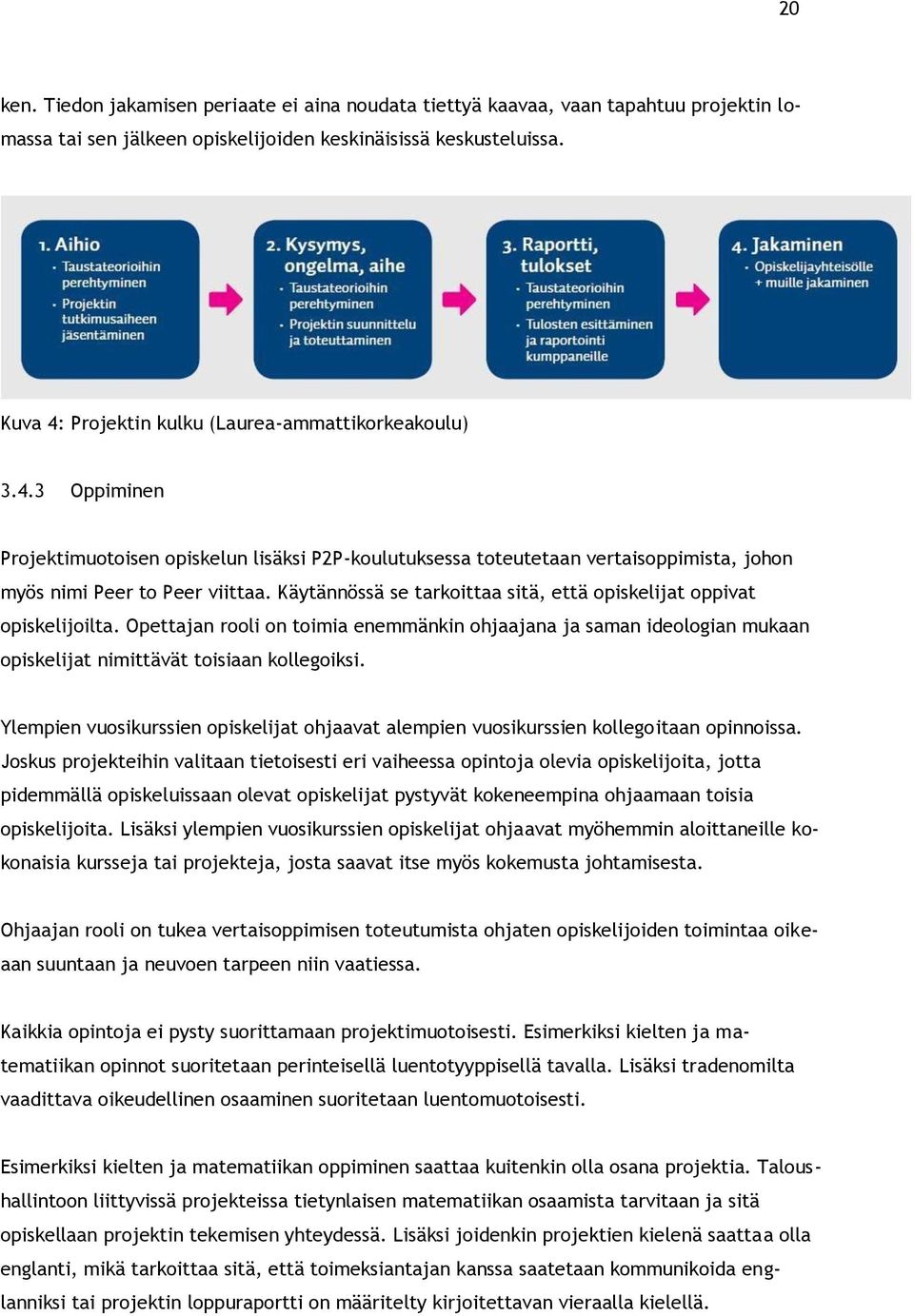 Käytännössä se tarkoittaa sitä, että opiskelijat oppivat opiskelijoilta. Opettajan rooli on toimia enemmänkin ohjaajana ja saman ideologian mukaan opiskelijat nimittävät toisiaan kollegoiksi.