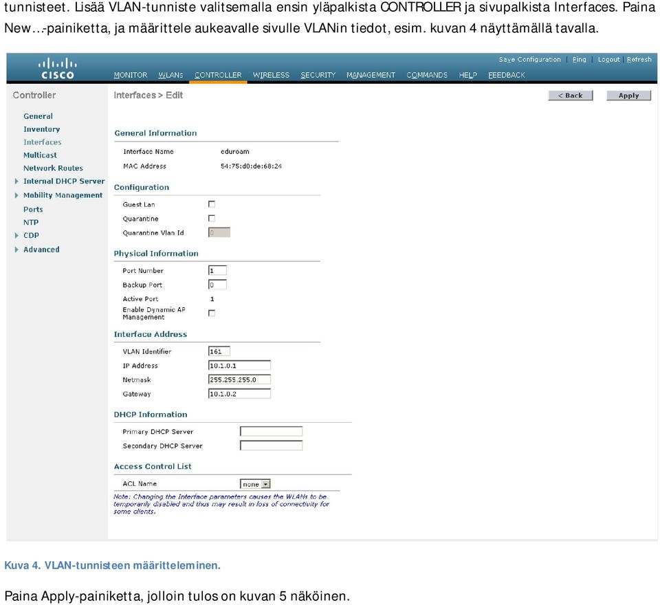 sivupalkista Interfaces.