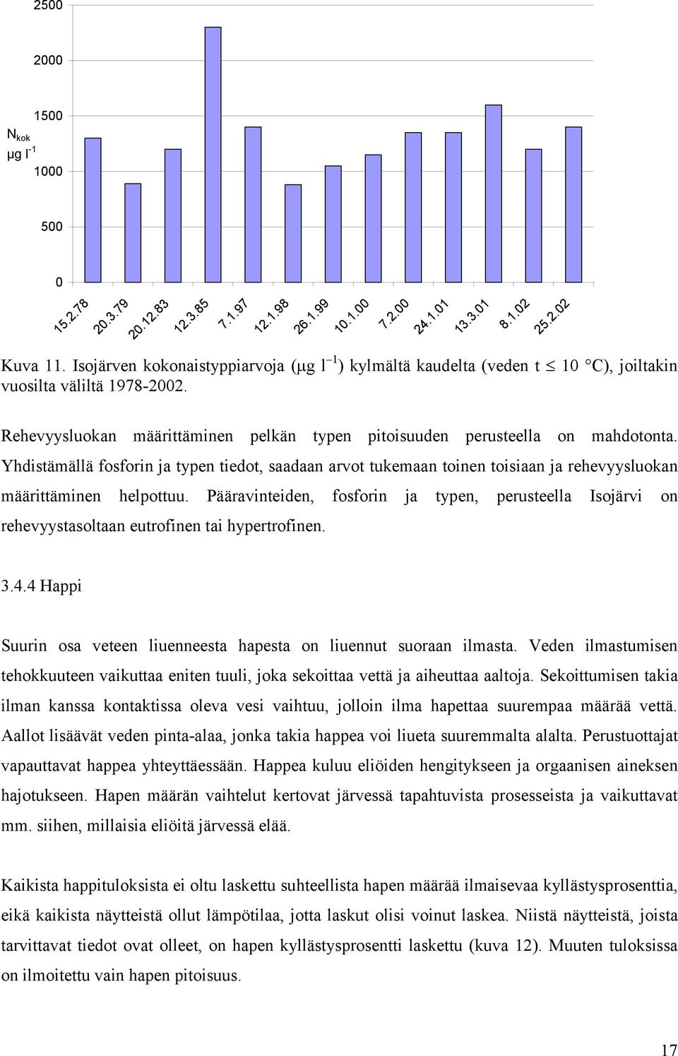 Yhdistämällä fosforin ja typen tiedot, saadaan arvot tukemaan toinen toisiaan ja rehevyysluokan määrittäminen helpottuu.