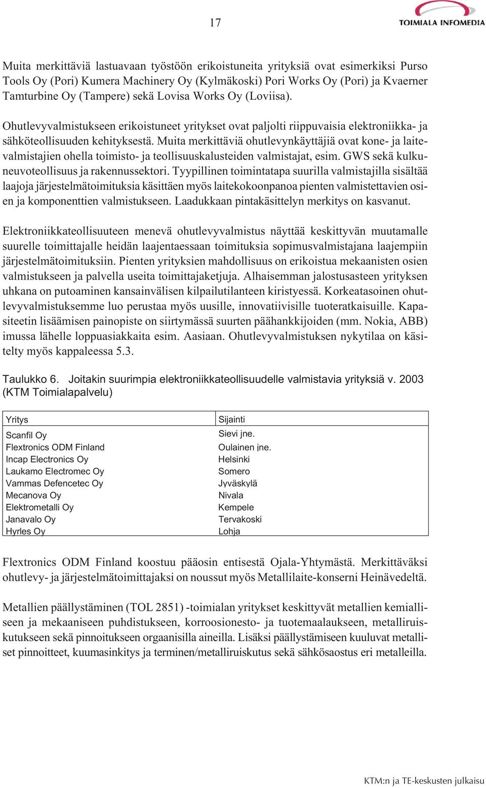 Muita merkittäviä ohutlevynkäyttäjiä ovat kone- ja laitevalmistajien ohella toimisto- ja teollisuuskalusteiden valmistajat, esim. GWS sekä kulkuneuvoteollisuus ja rakennussektori.