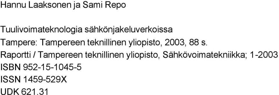 yliopisto, 2003, 88 s.