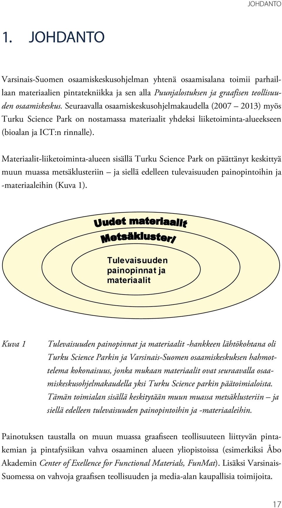 graafisen toimii teollisuu-parhaillaan materiaalien den osaamiskeskus.