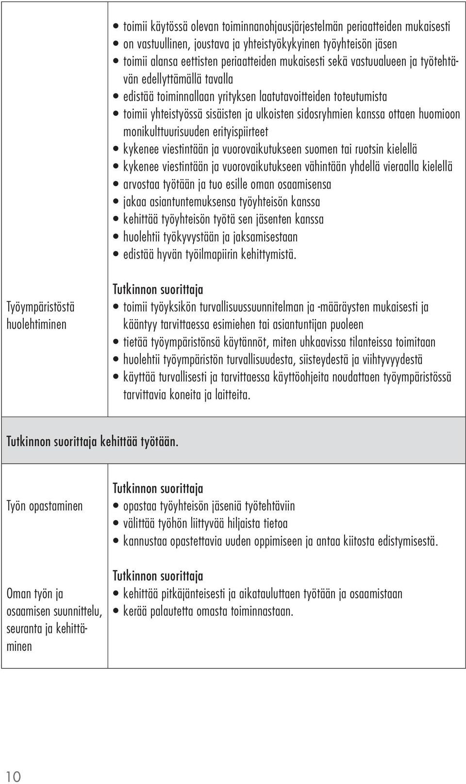 monikulttuurisuuden erityispiirteet kykenee viestintään ja vuorovaikutukseen suomen tai ruotsin kielellä kykenee viestintään ja vuorovaikutukseen vähintään yhdellä vieraalla kielellä arvostaa työtään