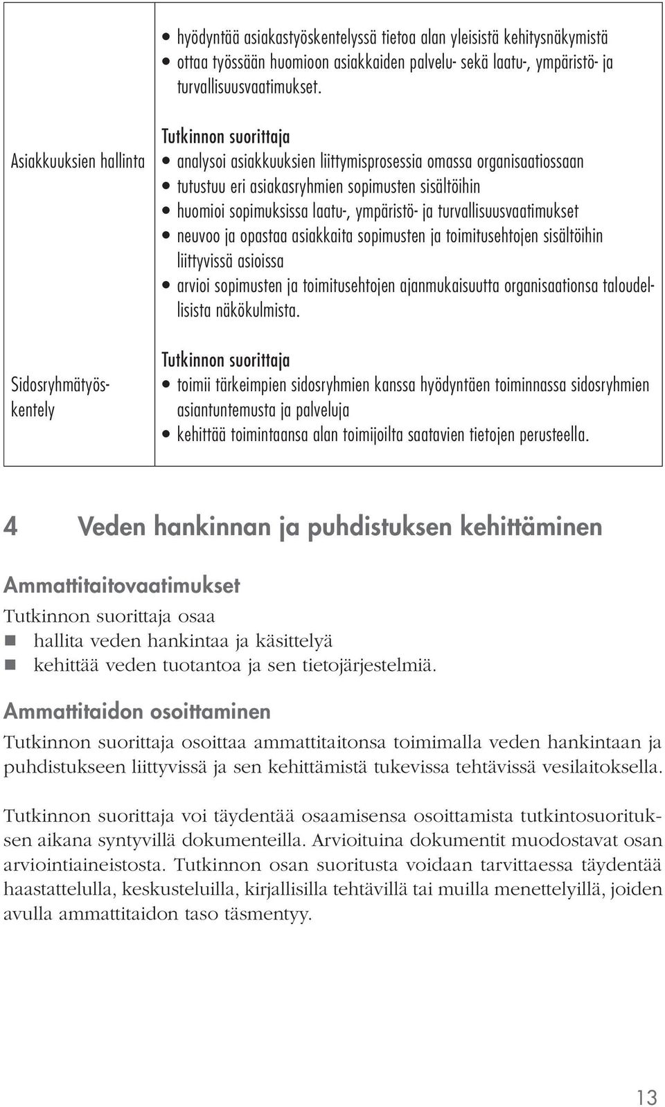 ympäristö- ja turvallisuusvaatimukset neuvoo ja opastaa asiakkaita sopimusten ja toimitusehtojen sisältöihin liittyvissä asioissa arvioi sopimusten ja toimitusehtojen ajanmukaisuutta organisaationsa