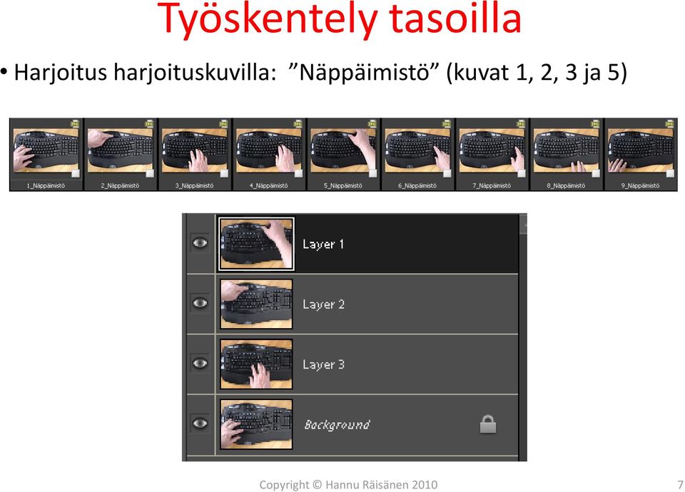 Näppäimistö (kuvat 1, 2, 3