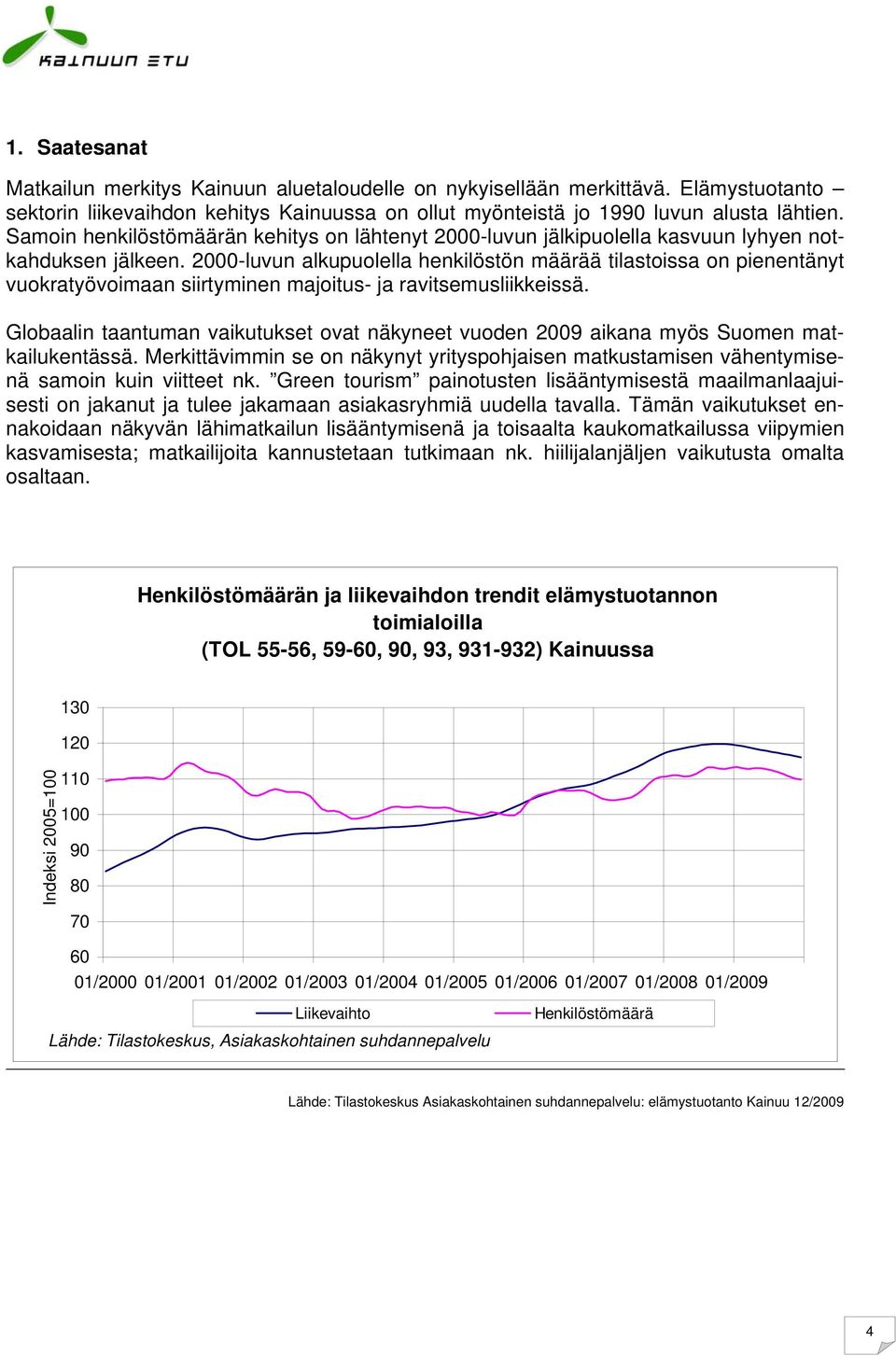 2000-luvun alkupuolella henkilöstön määrää tilastoissa on pienentänyt vuokratyövoimaan siirtyminen majoitus- ja ravitsemusliikkeissä.