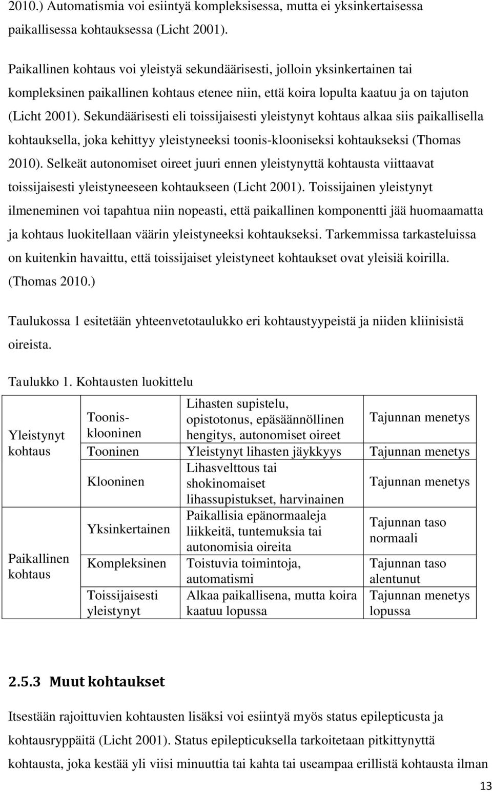 Sekundäärisesti eli toissijaisesti yleistynyt kohtaus alkaa siis paikallisella kohtauksella, joka kehittyy yleistyneeksi toonis-klooniseksi kohtaukseksi (Thomas 2010).