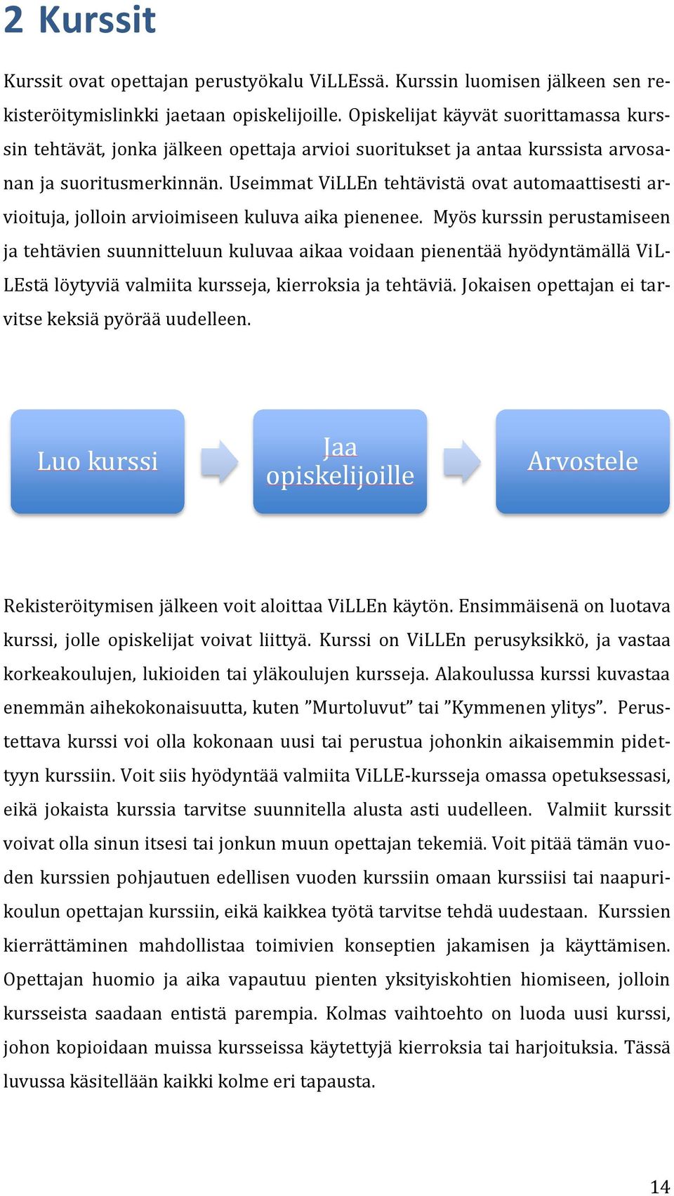 Useimmat ViLLEn tehtävistä ovat automaattisesti arvioituja, jolloin arvioimiseen kuluva aika pienenee.