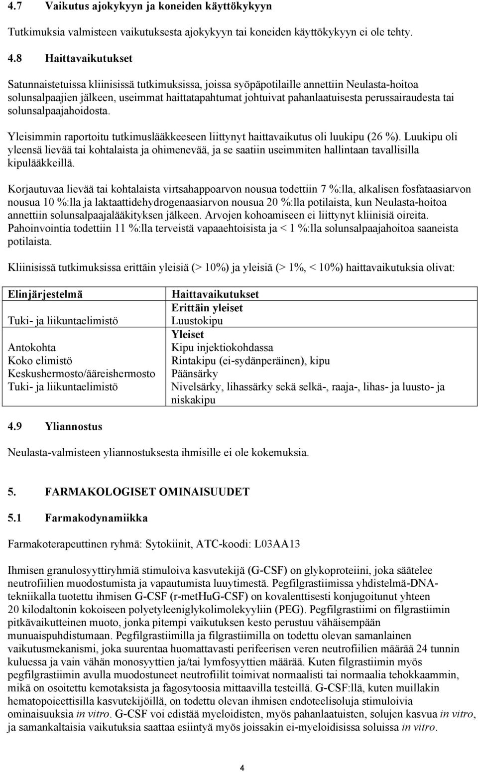 perussairaudesta tai solunsalpaajahoidosta. Yleisimmin raportoitu tutkimuslääkkeeseen liittynyt haittavaikutus oli luukipu (26 %).