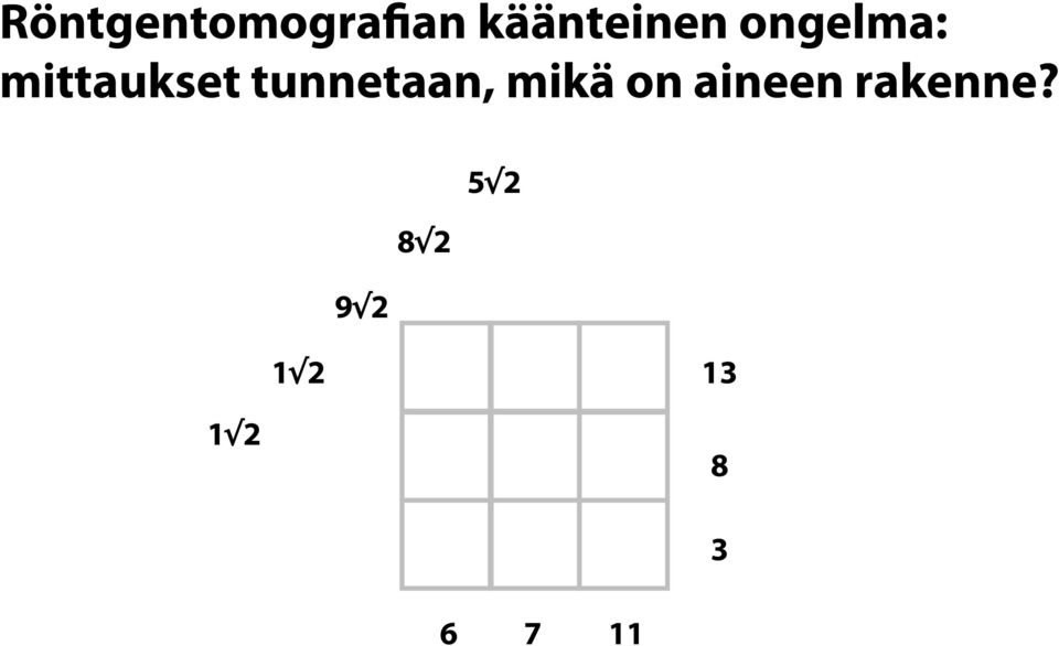 tunnetaan, mikä on aineen