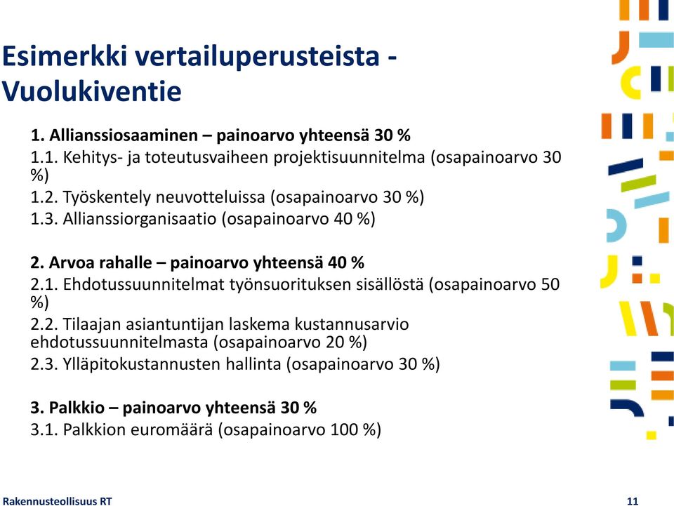 2. Tilaajan asiantuntijan laskema kustannusarvio ehdotussuunnitelmasta (osapainoarvo 20 %) 2.3. Ylläpitokustannusten hallinta (osapainoarvo 30 %) 3.