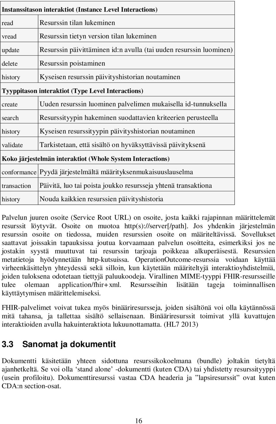 luominen palvelimen mukaisella id-tunnuksella Resurssityypin hakeminen suodattavien kriteerien perusteella Kyseisen resurssityypin päivityshistorian noutaminen Tarkistetaan, että sisältö on