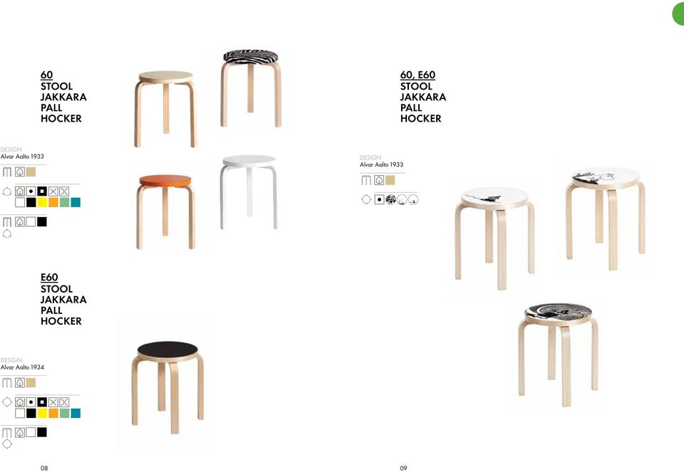 1933 Alvar Aalto 1933 E STOOL 