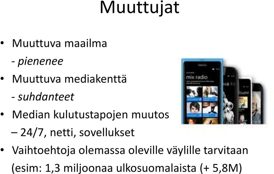 24/7, netti, sovellukset Vaihtoehtoja olemassa oleville