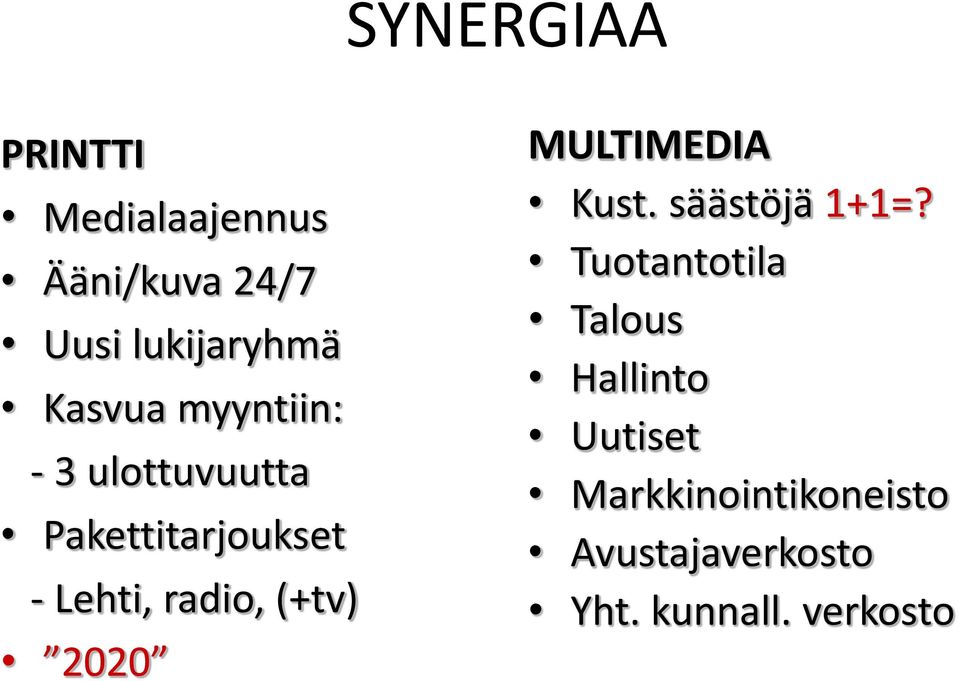 (+tv) 2020 MULTIMEDIA Kust. säästöjä 1+1=?