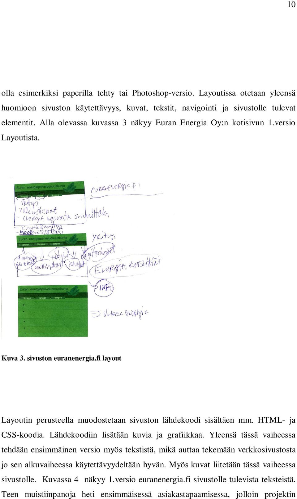 HTML- ja CSS-koodia. Lähdekoodiin lisätään kuvia ja grafiikkaa.