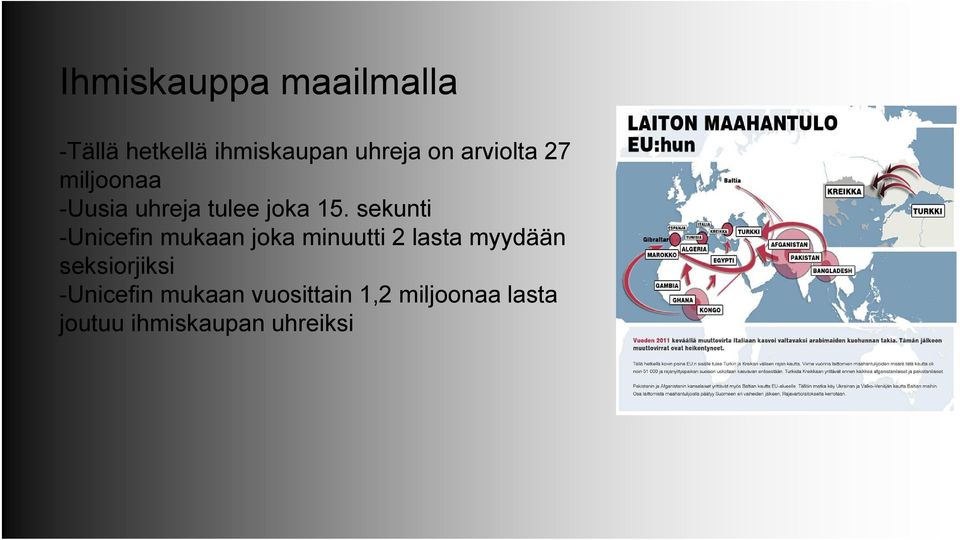 sekunti -Unicefin mukaan joka minuutti 2 lasta myydään