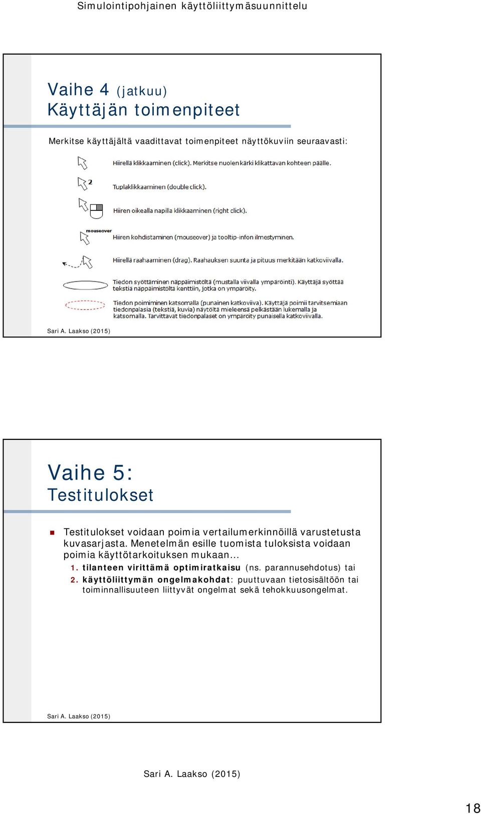 Menetelmän esille tuomista tuloksista voidaan poimia käyttötarkoituksen mukaan 1. tilanteen virittämä optimiratkaisu (ns.