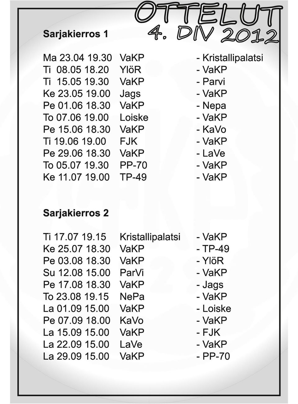 DTIVEL20U1T2 YlöR Jags Loiske FJK PP-70 TP-49 - Kristallipalatsi - - Parvi - - Nepa - - KaVo - - LaVe - - Kristallipalatsi ParVi NePa KaVo LaVe - -