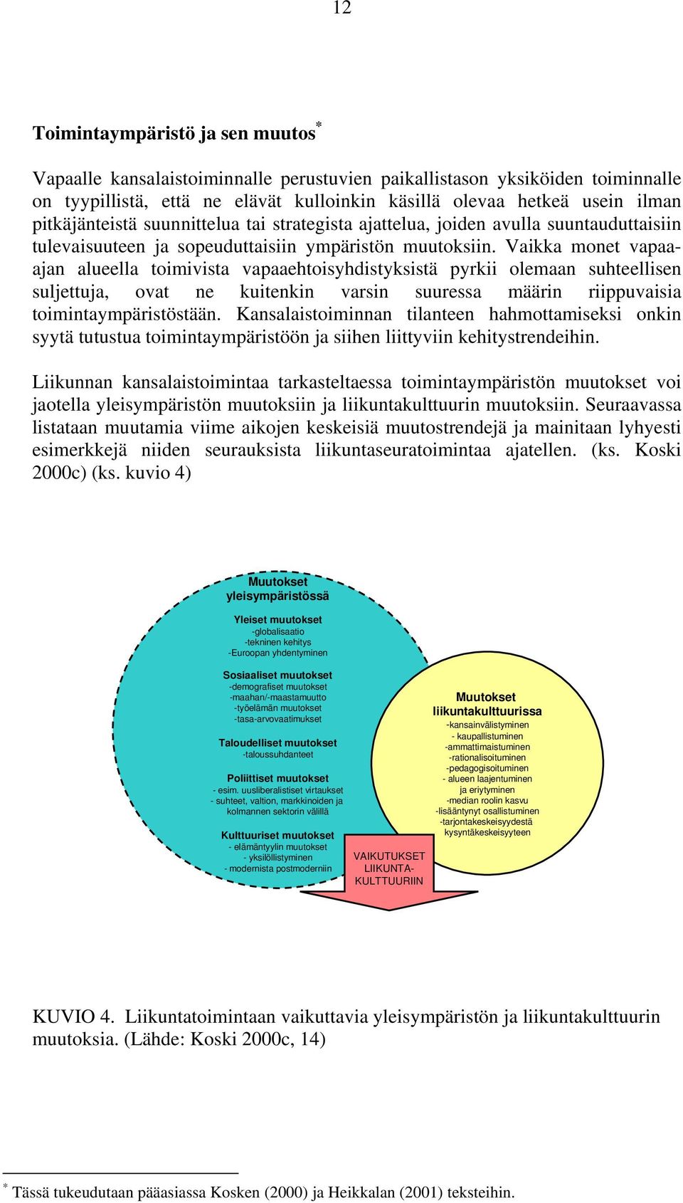 Vaikka monet vapaaajan alueella toimivista vapaaehtoisyhdistyksistä pyrkii olemaan suhteellisen suljettuja, ovat ne kuitenkin varsin suuressa määrin riippuvaisia toimintaympäristöstään.