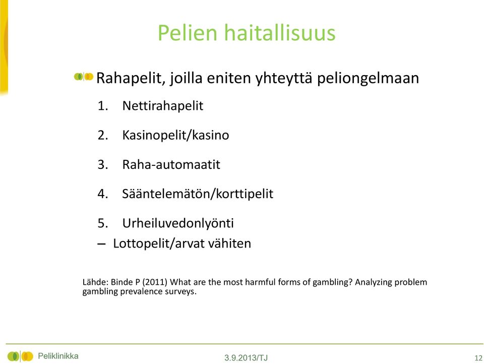 Sääntelemätön/korttipelit 5.