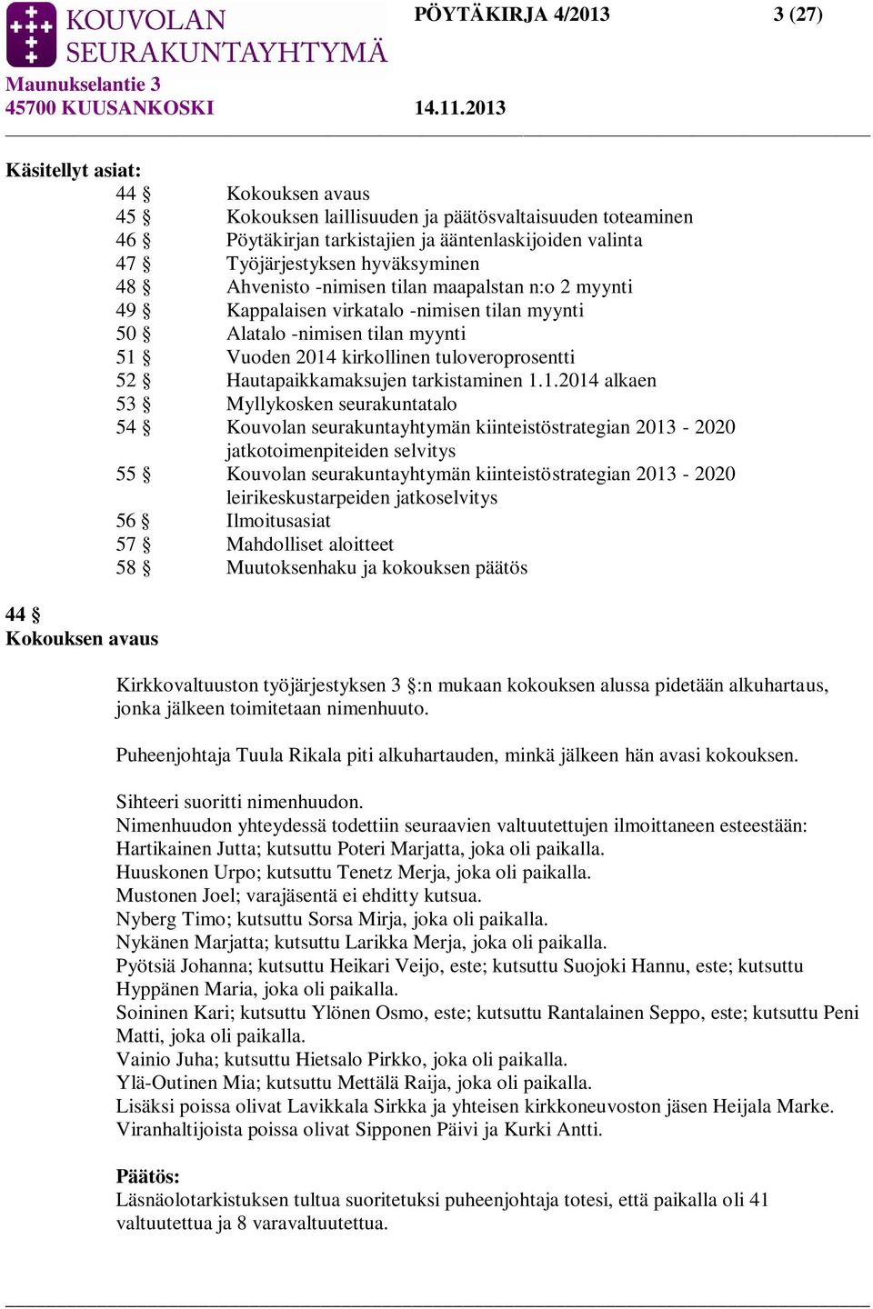 Hautapaikkamaksujen tarkistaminen 1.