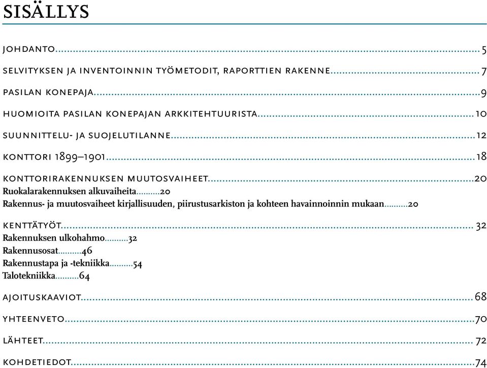 .. 18 konttorirakennuksen muutosvaiheet... 20 Ruokalarakennuksen alkuvaiheita.