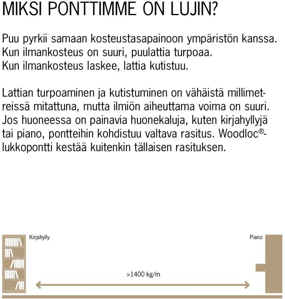 Lattian turpoaminen ja kutistuminen on vähäistä millimetreissä mitattuna, mutta ilmiön aiheuttama voima on suuri.