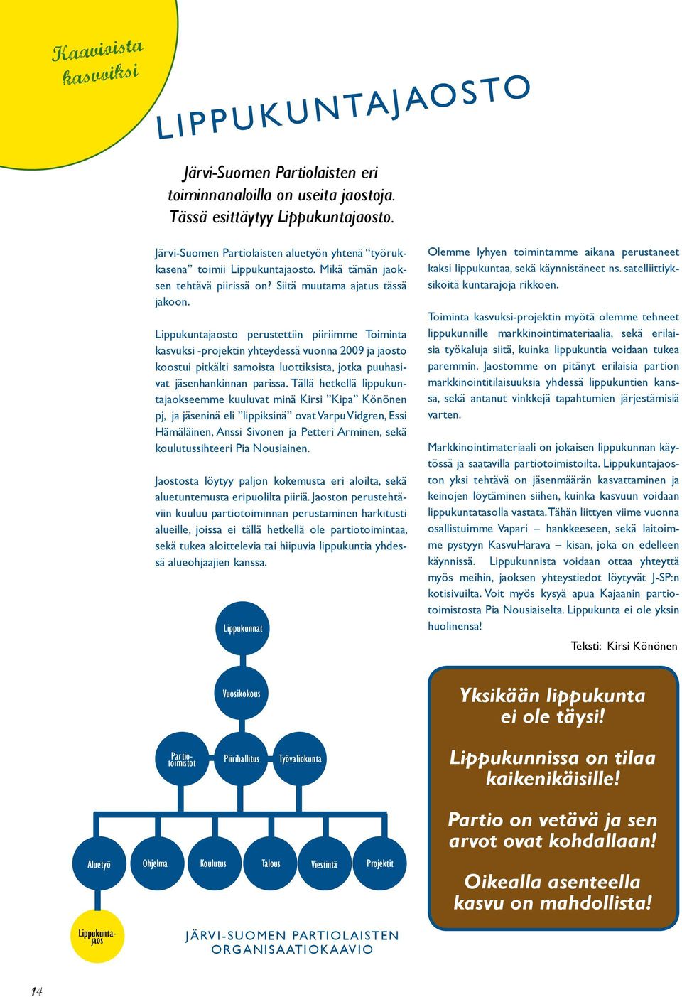 Lippukuntajaosto perustettiin piiriimme Toiminta kasvuksi -projektin yhteydessä vuonna 2009 ja jaosto koostui pitkälti samoista luottiksista, jotka puuhasivat jäsenhankinnan parissa.