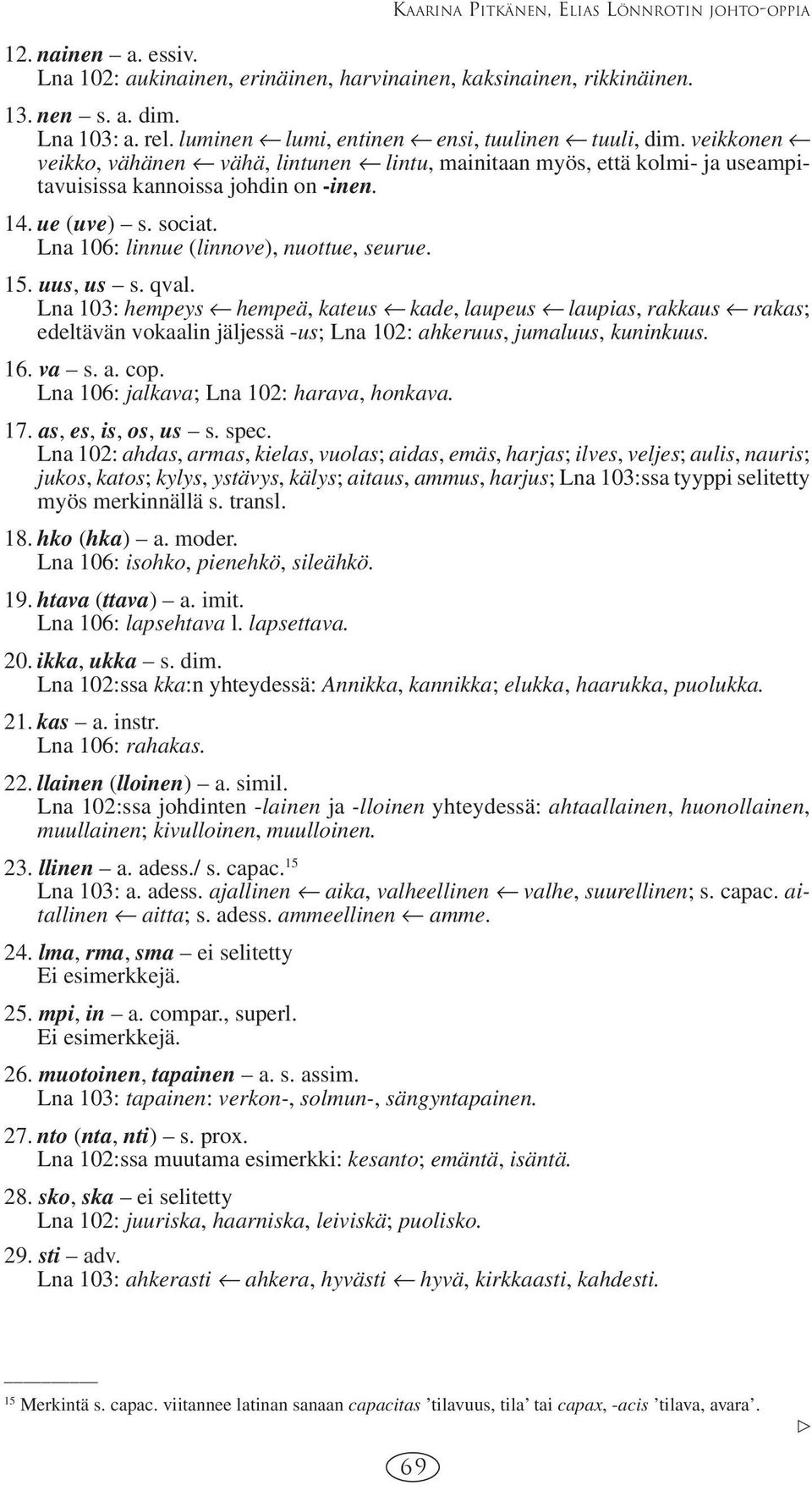 Lna 106: linnue (linnove), nuottue, seurue. 15. uus, us s. qval.