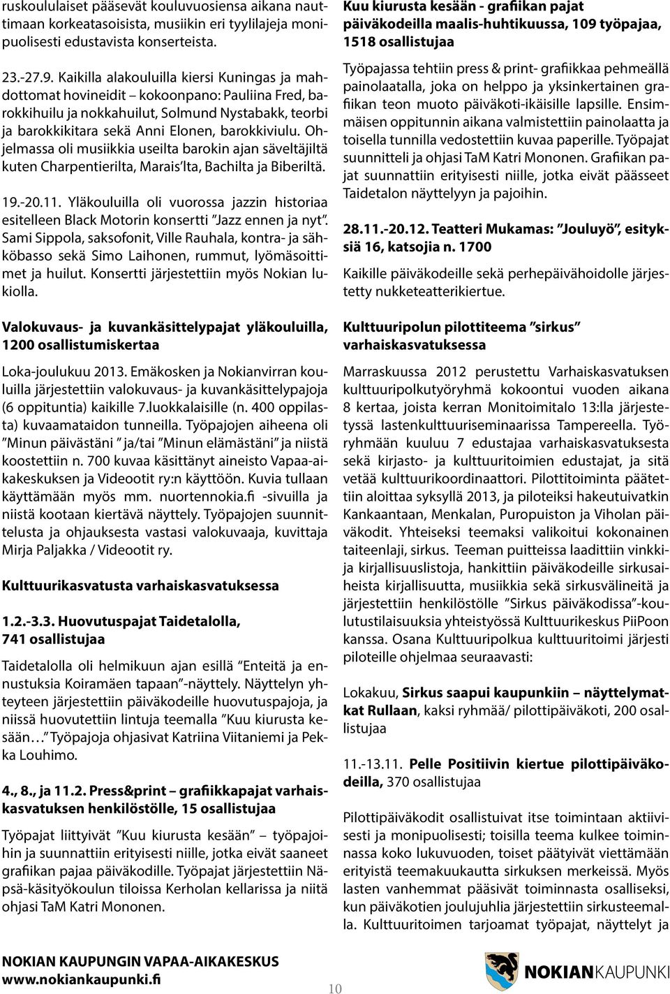 Ohjelmassa oli musiikkia useilta barokin ajan säveltäjiltä kuten Charpentierilta, Marais lta, Bachilta ja Biberiltä. 19.-20.11.