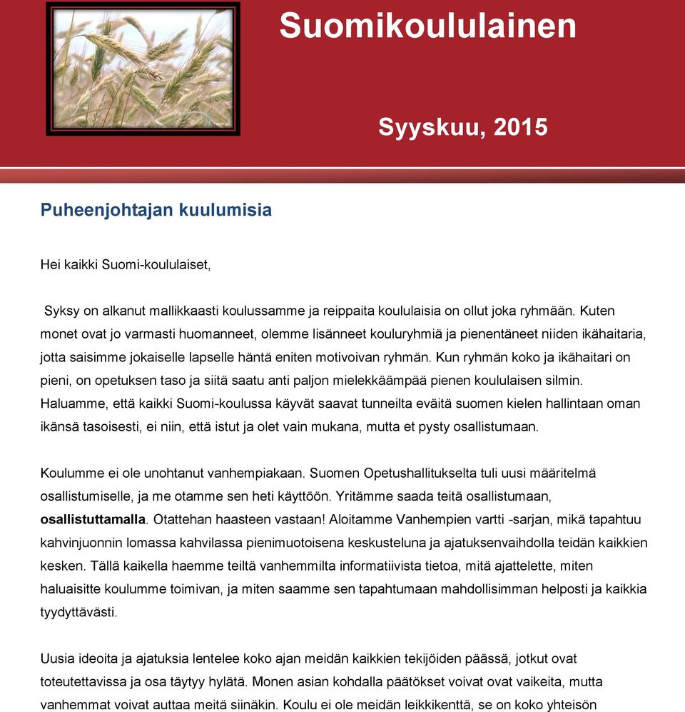 Kun ryhmän koko ja ikähaitari on pieni, on opetuksen taso ja siitä saatu anti paljon mielekkäämpää pienen koululaisen silmin.